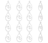 UNICRAFTALE about 16Pcs Wave Charms Teardrop with Wave Stainless Steel Charms Ocean Pendant Laser Cut Hypoallergenic Charms for Outdoor Lovers Surf Climbers 22x12mm