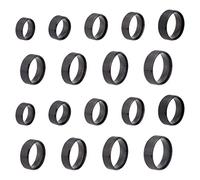 UNICRAFTALE About 18Pcs Black Stainless Steel Plain Band Ring 9 Sizes Laser Inscription Blank Finger Ring Metal Hypoallergenic Wedding Classical Ring for Jewerly Making