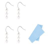 UNICRAFTALE about 2 Pairs 925 Sterling Silver Love Heart Drop Earrings for Women Sweet Heart Dangle Earrings Hook Earrings with 3 Heart Charms Drop Platinum Love Heart Dangle Drop Earrings for Ladies