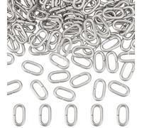 UNICRAFTALE About 200Pcs 11x6mm Oval Linking Connector Stainless Steel Linking Rings Metal Closed but Unsoldered Oval Jump Ring Jewelry Keychain for Jewelry Making Accessories