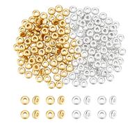 UNICRAFTALE About 200pcs 2 Colors Rondelle Spacer Beads 5mm Flat Round Beads Heishi Beads Disc Smooth Beads Seamless Loose Connector Beads Spacer Beads for Bracelet Necklace Jewelry Making