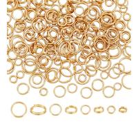 UNICRAFTALE About 200Pcs 4 Sizes Split Jump Rings 18K Gold Plated Double Loops Jump Rings 5mm Mini Key Rings Small Brass Rings Connectors for Keychains Jewelry Making Necklaces Bracelets Earrings