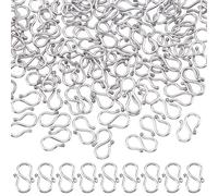 UNICRAFTALE About 200Pcs S-Hook Clasps Stainless Steel S Hooks Clasps Small S-Shaped Hook Chain Clasp Metal S Hook Clasp Connectors for Necklace Bracelet Jewelry Making 12mm Long