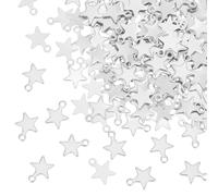 UNICRAFTALE About 200pcs Stainless Steel Pendants Star Shape Charm Small Hole Pendant for DIY Necklace Bracelet Jewelry Making 10x7x1mm, Hole 1mm