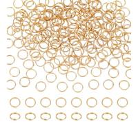 UNICRAFTALE About 200Pcs Stainless Steel Split Jump Rings 18K Gold Plated Double Loops Jump Rings 8mm Key Rings Metal Mini Rings Connectors for Keychains Jewelry Necklaces Bracelets Earrings