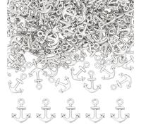 UNICRAFTALE About 200Pcs Tibetan Alloy Anchor Charms Vintage Nautical Anchor Pendant Ocean Theme Rudder Wheel Antique Silver Ship Sailing Charm for Crafting Bracelet Jewelry Making