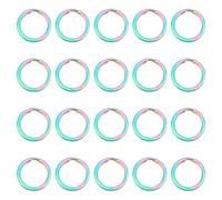 UNICRAFTALE about 20pcs 304 Stainless Steel Split Key Rings Rainbow Keychain Findings 20mm Diameter Metal O Ring for Women Jewelry Keychain Craft Making