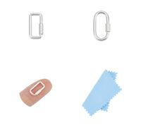 UNICRAFTALE about 2Pcs 925 Sterling Silver Carabiner Clasp Oval Screw Carabiner Lock Screw Lock Clip Clasps Key Carabiner Clasp Metal Keychain Clip Hook Quick Link for Jewelry Making Handbag Accessory
