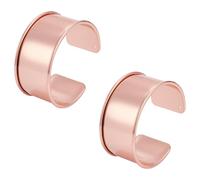 UNICRAFTALE about 2Pcs Grooved Bangles Rose Gold Wide Band Open Cuff Bangle Adjustable Metal Wrist Cuff Wrap Bracelet Punk Style Bracelet for Gemstone Leather Inlay Bangle Making 1-3/8 inch