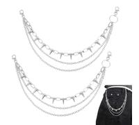 UNICRAFTALE About 2Pcs Punk Pants Chain Trousers Necklaces Layered Wallet Goth Jean Chains Spike Rivet Tassel Hip Hop Rock Pocket Necklaces Accessories for Women and Men 51cm