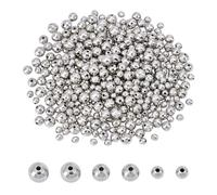 UNICRAFTALE About 300Pcs 3 Sizes Disco Ball Beads Reflective Faceted Mirrorball Bead Silver Mini Disco Ball Loose Beads Round Spacer Bead for DIY Crafts Bracelet Necklace Earrings Jewelry Making