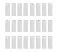 UNICRAFTALE about 30pcs Stainless Steel Rectangle Pendants Metal Stamping Blank Metal Tags for Stamping Small Dainty Charms Smooth Dangle Charm for Necklace Earring Jewelry Making 16x6mm