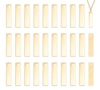 UNICRAFTALE about 30Pcs Stainless Steel Rectangle Stamping Blank Tag Pendants One Side Polishing Blank Charm Engraved Pendant For Name Valentine's Day Charms Dog Tag Necklace Bracelet Jewellery
