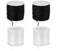 UNICRAFTALE about 4 Rolls 1mm x 30m Nylon Cord Satin String for Jewelry Making 2 Colors Rattail Macrame Trim Cord Necklace Beading Thread Braided Ornament Lanyard Sting for Knotting Bracelet Dream