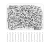 UNICRAFTALE about 400Pcs Stainless Steel Bar Connector Charms 12.5 mm Long Twist Stick Links Connectors Pendants 2 Hole Metal Stick Strip Charms Earrings Hole 1mm for DIY Jewelry Making