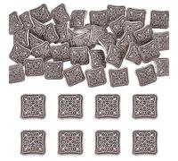 UNICRAFTALE About 40Pcs 2.2mm Hole Vintage Square Shank Buttons 13mm Length Retro Antique Silver Metal Shank Blazer Buttons Tibetan Style Sewing Buttons for Uniforms Suits Blazer Coat Jacket
