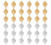 UNICRAFTALE about 40Pcs 2 Colors Stainless Steel Connector Charms Flower Linking Pendants Metal Bracelet Connector Charm Small Flower Charm for DIY Earring Necklace Jewelry Making