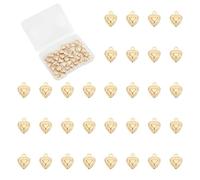 UNICRAFTALE about 40Pcs Golden Small Heart Charm 3D Heart Pendants Stainless Steel Dangle Love Charm with Loop for Mother's Day Valentine's Gifts DIY Bracelet Earrings Jewelry Making