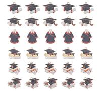 UNICRAFTALE about 48Pcs 6 Styles Graduation Hat Charms Academy Graduation Enamel Cap Pendants Golden School Charms Book with Bachelor Hat Pendants for Necklace Bracelet Earring Jewelry Making