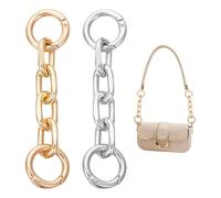 UNICRAFTALE About 4Pcs 2 Colors Bag Chain Extender Aluminum Cross Chain Link Bag Strap Extender with Spring Gate Rings for Bag Strap Replacement Accessories 97mm Long