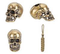 UNICRAFTALE about 4Pcs Paracord Beads Skull Knife Lanyard Bead Metal Skeleton Head Charms Tibetan Style Beads Large Hole Loose Spacer Beads Antique Golden European Beads for Halloween Crafts Bracelet