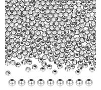 UNICRAFTALE About 500pcs 5mm Diameter Hole 304 Stainless Steel Round Seamed Beads Smooth Round Loose Beads Tiny Metal Hollow Crimp Bead for Jewelry Bracelets Necklace DIY Making Crafts