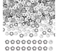 UNICRAFTALE About 500Pcs Flower Beads Cap Metal Bead End Caps Cover 8mm Diameter Antique Silver Spacer Cap Beads Tibetan Style Vintage Flower Bead Caps for Earring Necklace Bracelet Jewelry Making