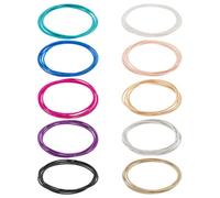 UNICRAFTALE About 50pcs 10 Colors Guitar String Bracelets 2.3 inch Flexible Steel Wire Layered Bracelet Minimalist Stretch Bracelets Stackable Wearing Bracelets Wrap Bracelets Jewelry Gift for Girls
