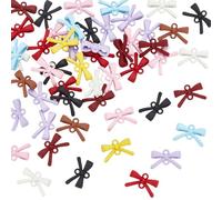 UNICRAFTALE about 50Pcs Colorful Metal Bowknot Jewelry Connector Charms Bow Link Pendant Tiny Bowknot Pendants with Double Hole for Bracelet Necklace Earrings Wedding