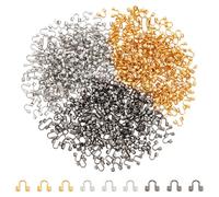 UNICRAFTALE About 600Pcs 3 Colors Wire Guardian Metal Wire Cable Protector Metal U Wire Guard Loops Thread Protector Findings for Earring Bracelet Necklace DIY Making Accessories Hole 1.5mm