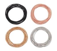 UNICRAFTALE About 60pcs 4 Colors Guitar String Bracelets 2.3 inch Flexible Steel Wire Layered Bracelet Minimalist Stretch Bracelets Stackable Wearing Bracelets Wrap Bracelets Jewelry for Summer Gifts