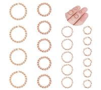 UNICRAFTALE About 60Pcs 4 Sizes Stainless Steel Jump Rings Rose Gold Open Jump Rings Textured Metal Jump Rings Open Connector Rings for Bracelet Neckless Jewelry Making Inner Diameter 4~9mm