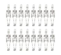 UNICRAFTALE about 60Pcs Halloween Skeleton Body Pendants Tibetan Alloy Skull Charms Antique Silver Skull Bone Charms Vintage Dangle Charms for Jewelry Making Keychain Halloween Decoration