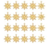 UNICRAFTALE about 60Pcs Sun Charms Tibetan Style Alloy Charms 28mm Long Metal Vintage Celestial Pendants Golden Small Sun Pendants for DIY Bracelet Necklace Jewelry Making