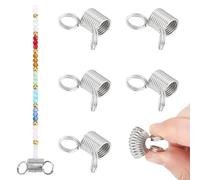 UNICRAFTALE About 6Pcs Stopper Bead Stainless Steel Mini Bead Clamps Metal Spring Clamps for Jewelry Making Kumihimo Creative Bead Wire Ends to Prevent Beads from Falling