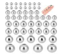 UNICRAFTALE About 700Pcs 5 Sizes Spacer Beads Metal Beads Stainless Steel Beads Round Beads 2~6mm Spacer Beads Loose Beads Smooth Beads Bracelet Beads for DIY Necklace Jewelry Making Supplies