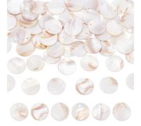 UNICRAFTALE about 70Pcs Shell Charms White Capiz Shells Charms 20mm Flat Round Natural Seashell Charm Sea Ocean Summer Disc Charm for DIY Jewelry Making Wind Chime Earring Supplies Hole 2mm