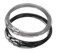 UNICRAFTALE About 80Pcs 2 Colors Stainless Steel Necklace Wire Cord Choker Chain with Brass Screw Clasp Necklace Bulk for Jewelry Making 14.5mm Inner