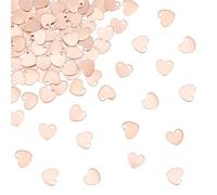 UNICRAFTALE about 80Pcs Heart Charms Rose Gold Stainless Steel Blank Heart Tag Charms Love Heart Pendants Metal Dangle Charms with Loop for DIY Necklace Bracelet Earring Jewelry Making 9x10x1mm