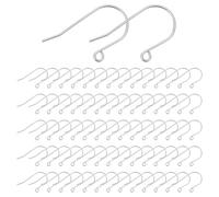 UNICRAFTALE About 80Pcs Stainless Steel Fish Earrings Hooks Metal French Earring Hook with Horizontal Loop Ear Wires Drop Earring Finding Hole 2mm for DIY Jewelry Making Earrings Findings