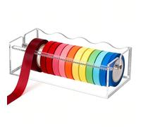 UNICRAFTALE Acrylic Tape Dispenser Clear Desktop Multi Roll Tape Cutter with Jagged Wavy Edges Tapes Holder Organizer Adhesive Tapes Dispenser for Office Home School 184x83x56.5mm