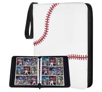 UNICRAFTALE Baseball Card Binder with Sleeves 900 Pockets White Trading Card Holder Compatible with Topps Cards Leather Baseballs Cards Holder Gifts for Baseball Collectors
