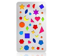 UNICRAFTALE Basic Elements Metal Stencil for Painting Star Stencil Drawing Template Stainless Steel Reusable Geometric Templates for DIY Scrapbooking Carving Engraving Wood Burning 17.7x10cm