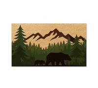UNICRAFTALE Bear Greeting Door Mat Rectangle Animal Doormat Forest Bear Country Floor Mat Non Slip Entrance Doors Rugs Welcome Rug for Front Door Porch Indoor Outdoor Home Decor 43x76cm