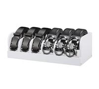 UNICRAFTALE Belt Organizer Box and Belts Storage Holders 35cm White Wood Belt Organizer Tie 6-Compartment Belts Organizers and Displayer for Closet and Drawer Organizer Men and Women
