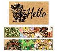 UNICRAFTALE Black Cat Doormat Cats Shaped Welcome Mat 76x43cm Polypropylene Fiber Ground Mat Rectangle Cat Door Rug Non Slip Pet Lover for Front Porch Home Bathroom Kitchen Decor