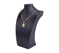 UNICRAFTALE Black Jewelry Display Bust Leather Necklace Chain Display Stand Mannequin Holder Stands Jewelry Easel Stand Tower Rack for Home Selling Trade Shows