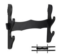 UNICRAFTALE Black Sword Stand 2-Tier Wall Mount Sword Holder MDF Katana Stands Wooden Rack Samurai Swords Stand Multi-Layer Swords Display Rack for Cosplay Light Sabers 29.3x38.5x7.3cm
