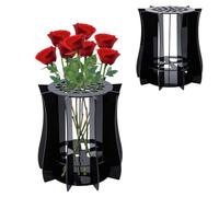 UNICRAFTALE Black Vase for Artificial Flowers Vases for Flower Bouquet Acrylic Puzzle Vase Roses Display Stand for Cherry Blossom Sunflower Tulips Daffodils Lotus Home Decoration for Women