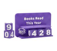 UNICRAFTALE Books Read This Year Counter Plastic 3D Printed Book Tracker for Reading Goal Display Purple Books Counter Sign Bookshelf Decor Reading Challenge Gift for Book Lovers 40x13x8cm